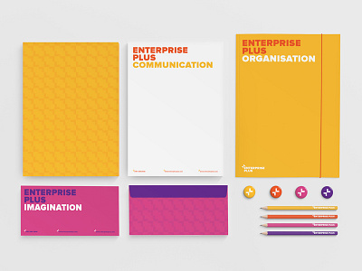 Enterprise Plus Print brand cross design geometric graphic identity logo mark plus print stationery symbol