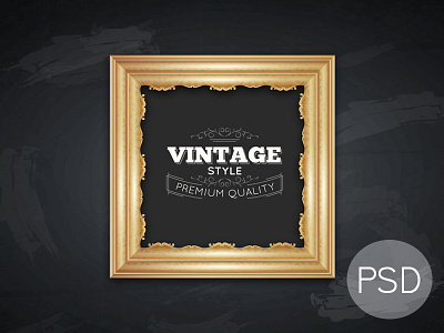 Photo Frame Mockup PSD frame frame mockup gold golden golden frame golden frame mockup poster poster mockup