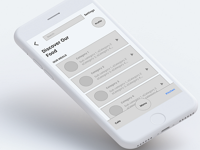 Cafe App - Kitchen Page app cafe concept design interaction kitchen sketch user experience ux wireframe