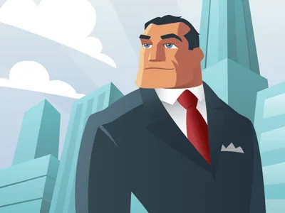 Businessman business businessman city illustration illustrator skyscraper vector