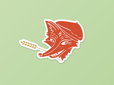 French Fox character fox france french laptop red sticker