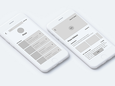 Cafe App - Meal app cafe concept design interaction meal pizza sketch user experience ux wireframe