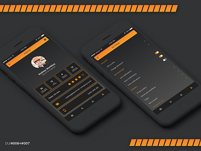 Daily UI Combined #006 & #007 - Profile & Settings dailyui darkui design gradient mobile mock up mockup profile settings ui