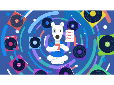 VK Music character flat illustration music spotty vk vkontakte