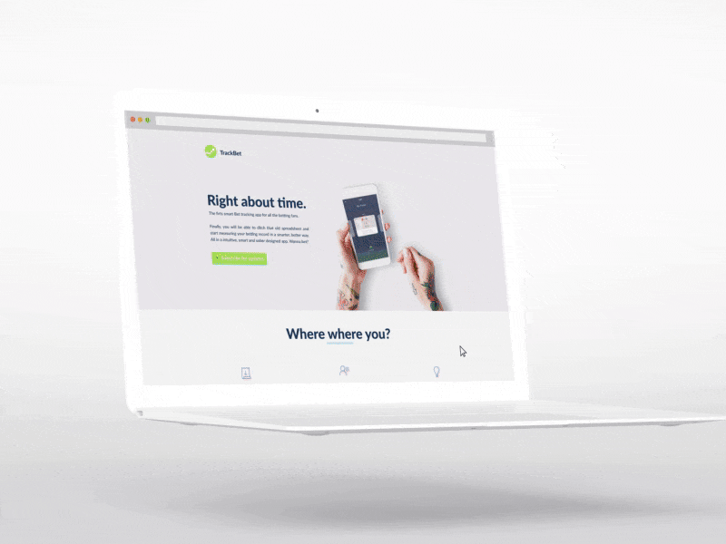 Trackbet - Website bet clean concept design flat mobile sports tracker ui ux website