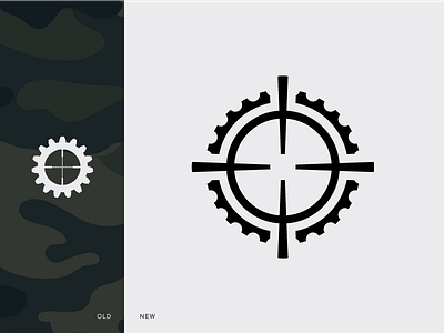 Logo Redesign black brand gun sight icon logo mark mdt mdttac modular precision redesign technologies visor white