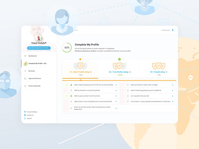 Complete My Profile completed flat illustration profile ui