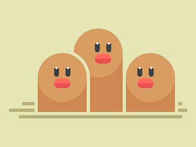 Dugtrio for Kanto Show diglett dugtrio gallery illustration nintendo pokemon print show