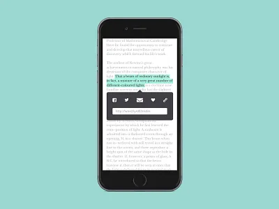 Social Share Highlight 010 article dailyui highlight share social social share tool tip ui
