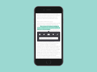 Social Share Highlight 010 article dailyui highlight share social social share tool tip ui