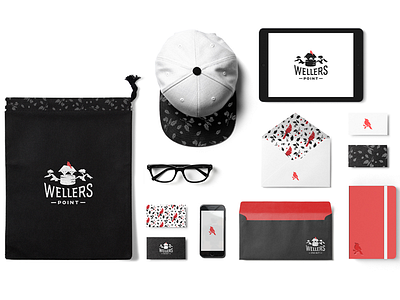 Wellers Point bird black brand branding identity logo logotype nature red white