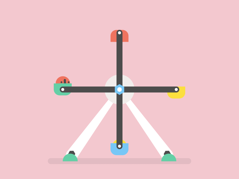 Silly robots No.26 2d character flat loop robot rubberhose2 vector