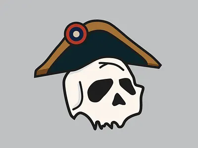 Napoleon BONE-aparte france illustration line napoleon skull sticker