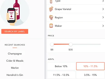 Drync app app design mobile
