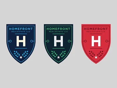 Unused Logos Homefront Real Estate Logos Set 3 blue gotham green logos real estate red shield shields