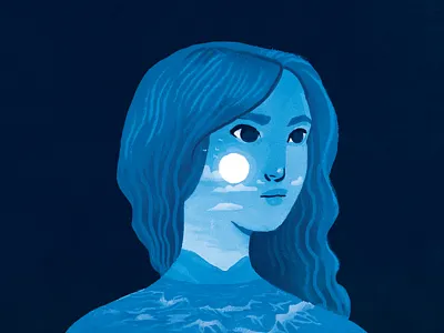 Marie blue girl nostalgia sea