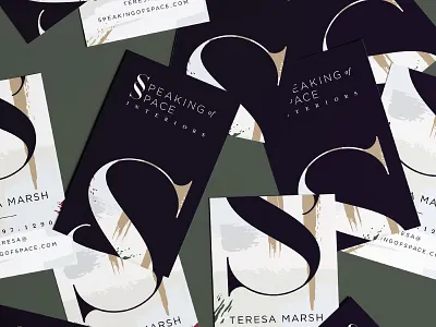 Speaking of Space - Business Cards ✨ branding business cards identity logo logotype mark monogram neutrals pattern sos ss