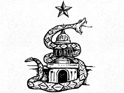 Snake Capitol capitol design drawing fangs illustration logo political snake texas