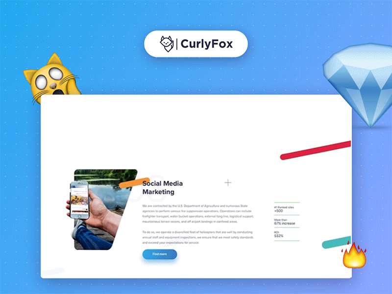 Scrolling Effects | Curly Fox animation app design landing material mobile product card screen scroll scrolling effects ui ux
