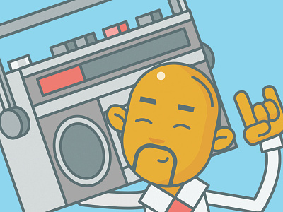 Party! boombox fun illustration party web