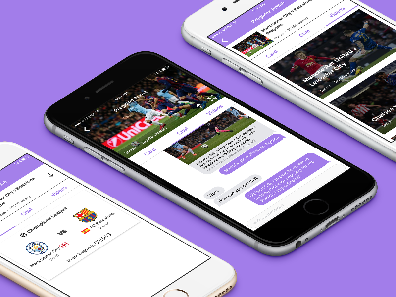 Inside an Arena arena chat ios iphone messaging soccer sports stationfy ui ux video
