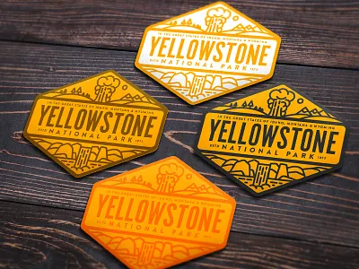 Yellowstone Sticker Options badge geyser idaho montana national park sticker vinyl wyoming yellowstone