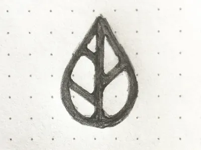 Water Drop + Leaf (#2) concept environmental icon leaf lines mark monoline nature rounded sketch symbol