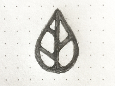 Water Drop + Leaf (#2) concept environmental icon leaf lines mark monoline nature rounded sketch symbol