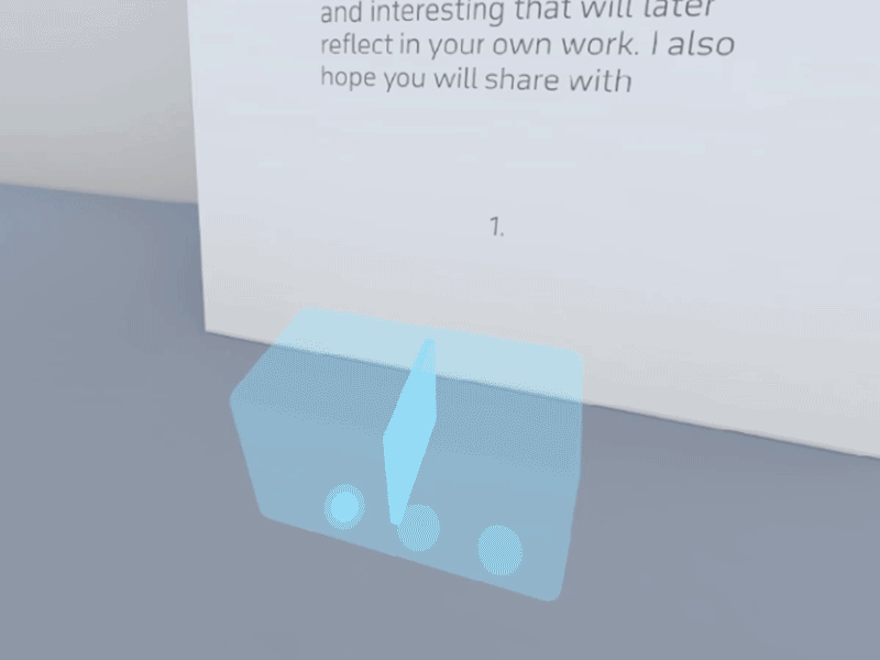 Spatial interface for reading ar design interface ixd reading spatial computing tech ui unity3d ux virtual reality vr