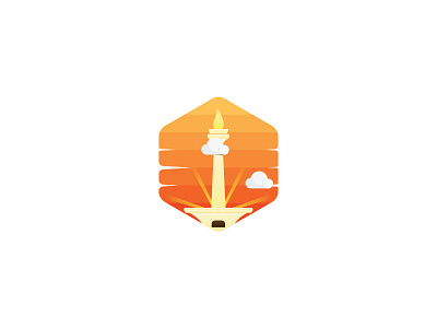 Monas Indonesia city icon indonesia logo sunset travel