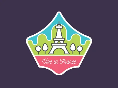 Vive la France design eiffel tower france fun graphic design illustration stickermule vector