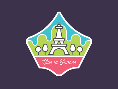 Vive la France design eiffel tower france fun graphic design illustration stickermule vector