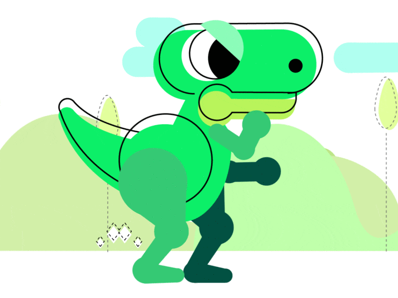 Dino Fight animation character gif loop motion