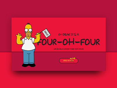 Daily UI #008: 404 Page 404 daily ui dailyui doh homer page ui uidesign