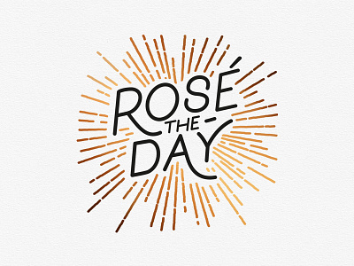 Rosé gold lettering rays wine