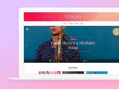 Venosa - Magazine & Blog WordPress Theme article blog drag and drop grid magazine mailchimp pink slider venosa