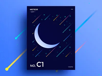 Meteor design graphic poster