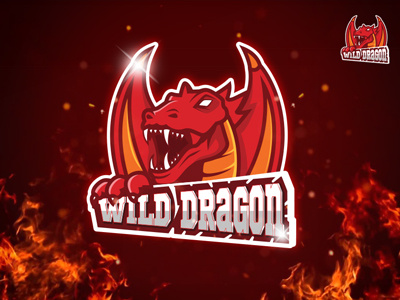 wild dragon game logo design design dragon game logo sport team