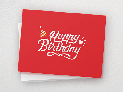 happy birthday birthday card font happy red