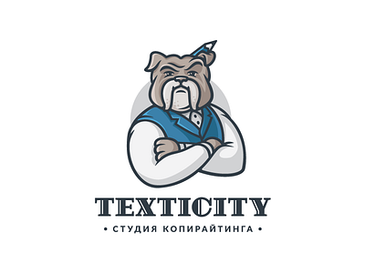 Texticity animal bulldog character dog font illustration logo mascot pencil serious type