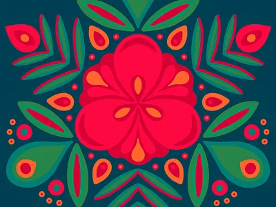 100 Days Of Prints And Patterns [26] color colorful colors digital floral flower graphic graphic design hand drawn pattern print vector