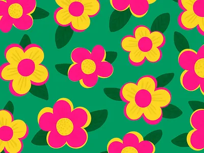 100 Days Of Prints And Patterns [24] colorful digital flowers graphic graphic design hand drawn kids nature pattern print vector