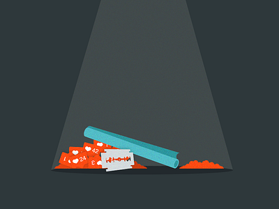 Day 22 - Addictive addicted addictive daily challenge drug grain illustration likes razor snort social texture vector