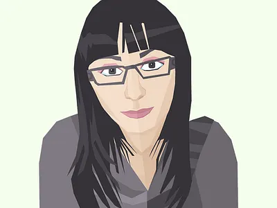 It's Me black hair drawing girl glasses illustrator long hair portrait self portrait shapes vector graphic