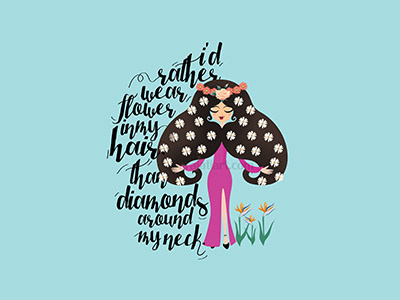 Flower In My Hair fiverr handwriten ilustration typography
