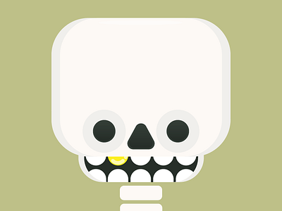 Skull Boy beige flat gold head monster skull teeth vector