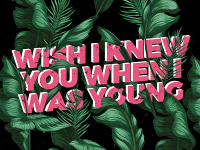 Wish I Knew You design flowers graphic design leaves music pink the revivalists typography