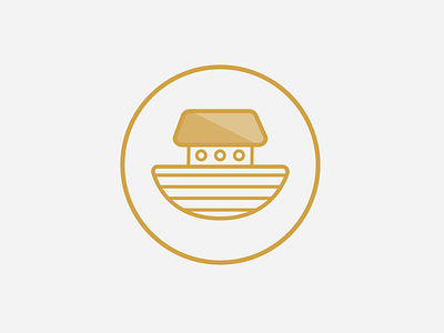 Noah's Ark Icon boat gold icon illustration kids vector