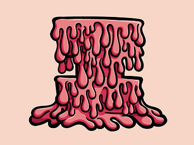 Type Monstrosities - I alphabet i illustrate illustration lettering letters monster pink red slime type typography