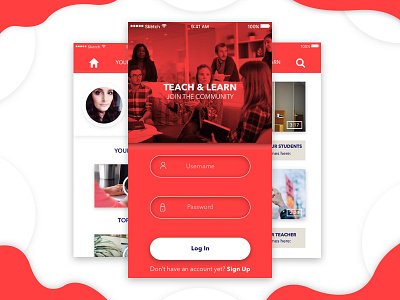 Teacher Community Network App app community daily ui interface learning log in network social teacher